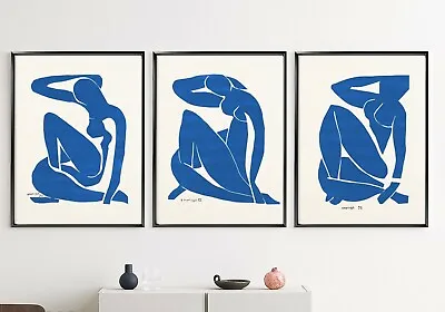 Set Of 3 Blue Nude Henri Matisse Modern Wall Art Print. A3 A2 A1 Size • $164.50