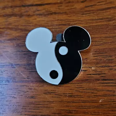 Disney Trading Pin Black White Yin Yang Mickey Head Icon • $4.99