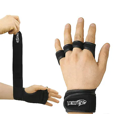 £5.99 • Buy Gym Leather Weight Lifting Padded Gloves Fitness Training Body Building Straps