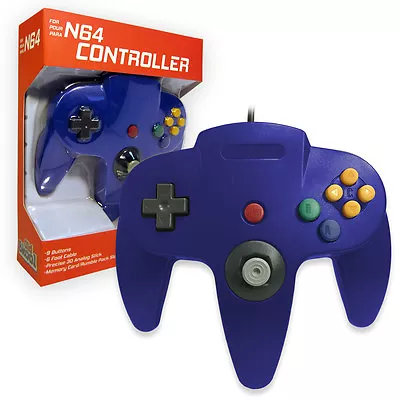 Old Skool Blue Wired Controller For Nintendo 64 N64 • $17.99