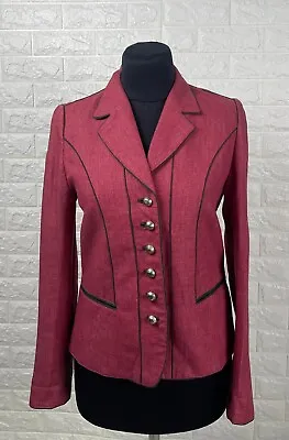 Women's Kaiser Franz Josef Linen Austrian Trachten Tyrol Loden Jacket Blazer 36 • $62