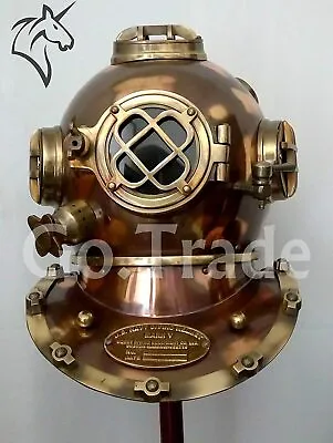 Mark V Antique Diving Divers Helmet Brass Steel Full Size Maritime Designer Gift • $172.61