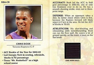 2003 Fleer Platinum Scouting Report Jersey Patch 129/250 Chris Bosh Rookie RC • $12