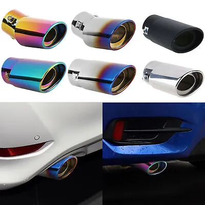 Car Exhaust Pipe Tip Rear Tail Throat Muffler Stainless Steel Round Accessories • $9.59