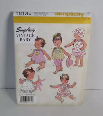 Simplicity Vintage Baby  # 1813 Romper Dress Top Pants Hat Pattern XXS - L • $8.50