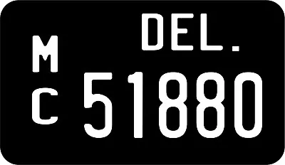 Delaware Black Personalized Custom License Plate Motorcycle Size Plate • $16.11