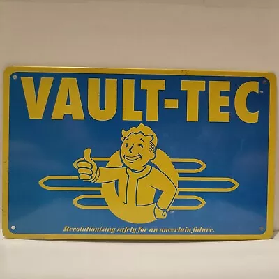 Fallout Vault Tec Metal Tin Wall Hanging Sign Official Bethesda Collectible • $21.99