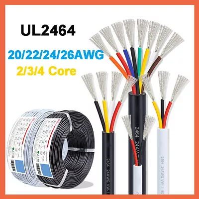 £7.74 • Buy UL2464 Multicore Power Wire Cable 20/22/24/26AWG Signal Control Cable 2 3 4 Core