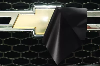 Chevy Vinyl Sheet X2 Fits Chevy Bowtie Emblem Logo Matte Black Decals U-CUT Trim • $9.95