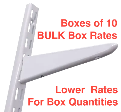Twin Slot Shelving White UK System Wall Upright Bracket Adjustable BULK BOXs 10s • £20.99