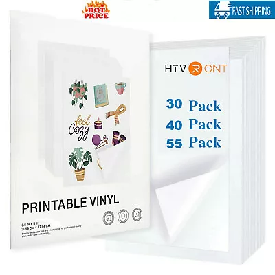 Printable Vinyl Sticker Paper For Inkjet & Laser Printer 8.5x11  30/40/55 Sheets • $13.99