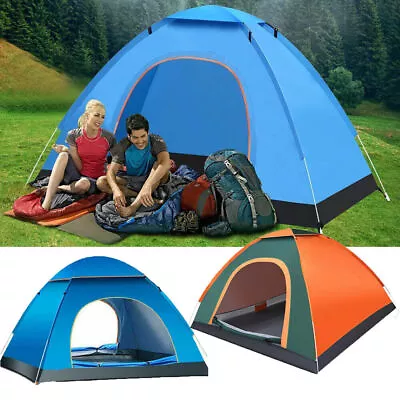3-4 Person Camping Tent Pop Up Large Family Outdoor Camping Beach Tent • $33.59