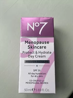 No7 Menopause Skincare Protect & Hydrate Day Cream - 50ml -Brand New • £16.90