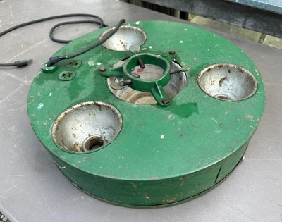 $229 • Buy Vintage Green Painted Metal Light Up Christmas Tree Stand