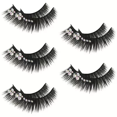 5 Pairs Shiny False Eyelashes With Diamonds For Latin Dance • £10.75