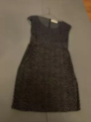 Charles Nolan Navy Blue Polka Dot Women's Sheath  Dress Size 8 • $14.99