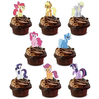 My Little Pony Stand Up Cup Cake Toppers Edible Birthday Party Decorations • £2.25