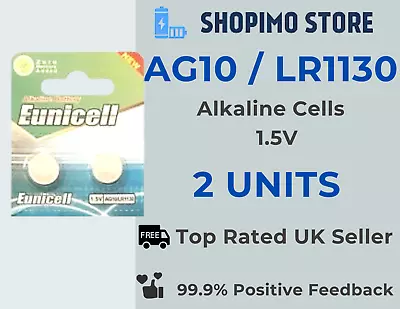 2 X LR1130 LR54 390 389 17 L1131 1.5v Alkaline Button Coin Cell AG10 Battery New • £2.09