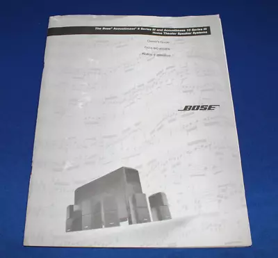 Bose Acoustimass Series 6 & 10 Series Factory Instruction Manual Home Theater • $12.99