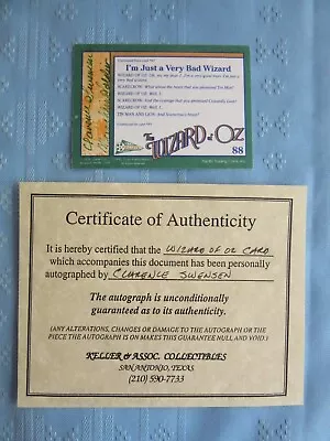 Rare Signed Original W/coa Clarence Swensen Munchkin Soldier Wizard Of Oz Card • $33.33