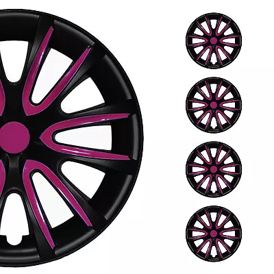 15  Hubcaps Fits Mercedes Wheel Cover Matt Black With Violet Insert 4x Full Set • $99.90