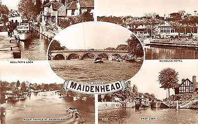 POSTCARD    BERKSHIRE   MAIDENHEAD  Views    RP • £2.89