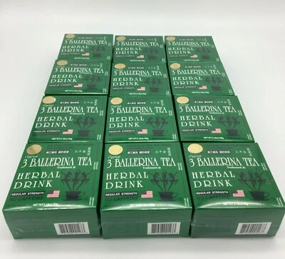 12 X 3 BALLERINA TEA WEIGHT LOSS SLIM HERBAL DRINK REGULAR STRENGTH 360 TEA BAGS • $99.95