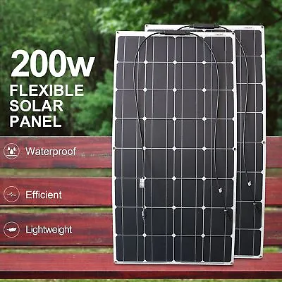 200W Watt 12V Flexible Mono Solar Panel Home RV Rooftop Camping Off-Grid Power • $59.99