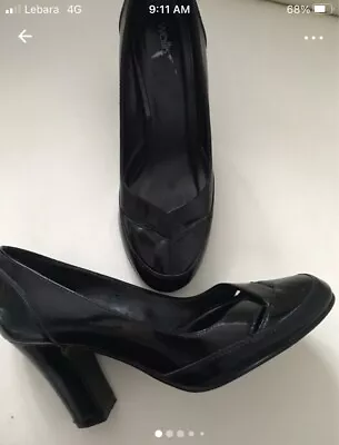 Wallis Black Patient Heel Shoes Vgc Size 6 • £8