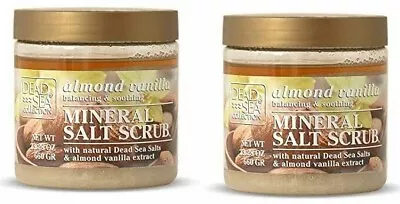 2 Dead Sea Collection ALMOND VANILLA Extract Salt Scrub Mineral 23.3 Oz Jar Oil • $24