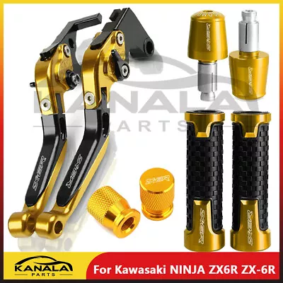 4Pcs CNC Handle Grips Cap Brake Clutch Levers Set For Kawasaki NINJA ZX6R ZX-6R • $53.93