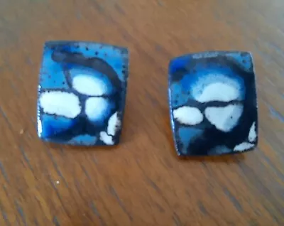 £43.48 • Buy Brondsted Denmark Modernist 1960's Vintage Enamel Earrings Excellent Condition