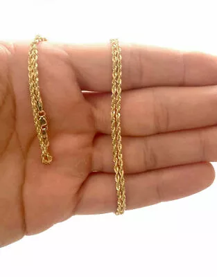 14kt  Solid Yellow Gold Rope Chain Necklace 1.8mm-5mm Mens Women 7 -30  • $287.75