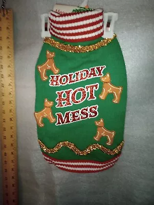 Merry And Bright Christmas Ugly  Dog Sweater Holiday Hot Mess Size M EA. • $13.50