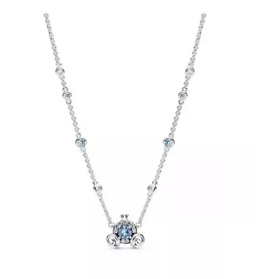 Pandora 925 Cinderella Carriage Necklace Blue • £19.75