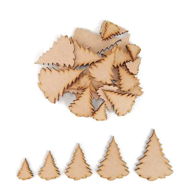 Christmas Tree MDF Craft Shapes Wooden Blank Gift Tags Decoration Embellishment • £2.15