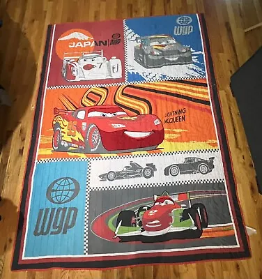 Cars 2 Disney Pixar Quilt Blanket Japan Mt Fuji WGP Lightning McQueen • $40