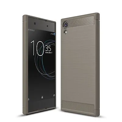 $25.18 • Buy Sony Xperia XA1 Ultra TPU Case Carbon Fiber Look Brushed Protective Grey New