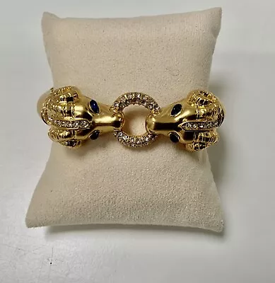 J. Crew Gold Pave Crystal Double Ram Head Bracelet • $45