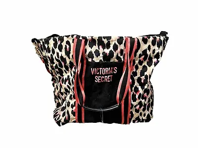 Victoria Secret Duffle Large Gym Travel Weekender Bag •Leopard Print/Pink • $11.99