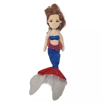 Aurora World Glitter Mermaid Plush Doll Brown Hair Stuffed Animal 2018 20  • $16.10