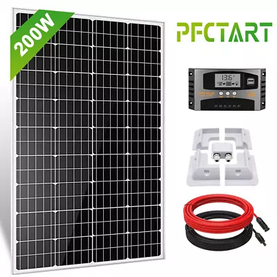 100W 200W Solar Panel RV Kit W/MPPT Controller + Mounting Brackets Caravan Boat • £99.99