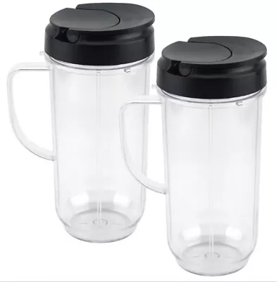 2 Pack 22 Oz Tall Cup With To-Go Lid Replacement Part Magic Bullet 250W MB1001 • $19.99