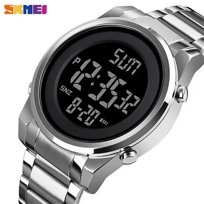 SKMEI Digital Men Watches Steel LED Wristwatch Male Electronic Alarm Watch Gifts • $16.98