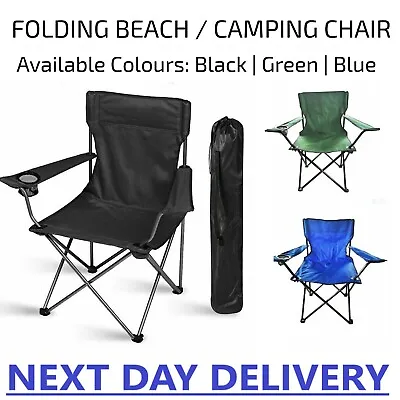 Portable Folding Camping Chairs Lightweight Outdoor Garden Beach Picnic Chair UK • £12.49