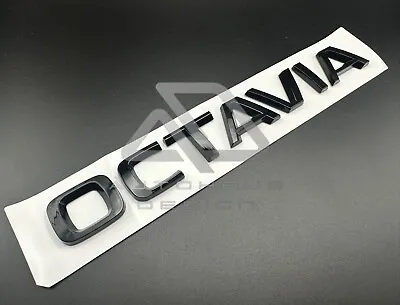 Skoda Octavia Gloss Black Badge Rear Trunk Bootlid Capital Lettering Facelift • $22.67