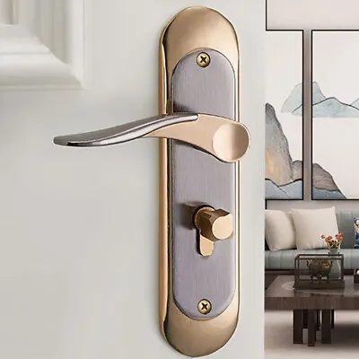 Gold Door Handles Set Internal Lever Door Set Bathroom Bedroom Latch Lock • $22.80