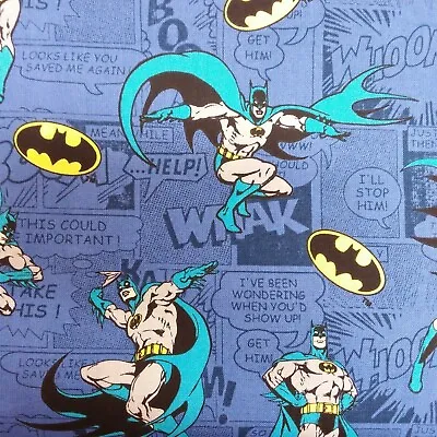 Batman Licensed Tonal Blue Cotton Fabric DC Comics Per 50cm • £8