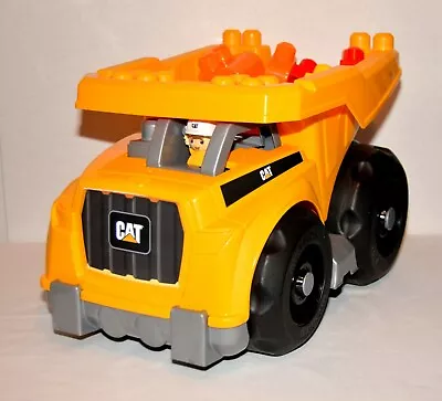 Mega Brands - Mega Bloks CAT Large Yellow Dump Truck With 25pc Mega Bloks • $23.95