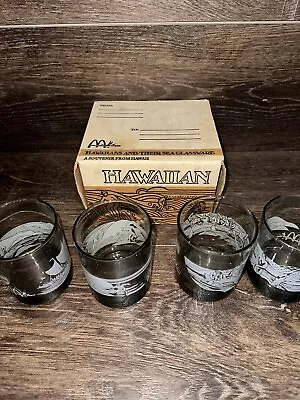 Vtg McDonald's Hawaii Hawaiians & Their Sea Glassware Box Of 4 Drinking Glasses • $28.99